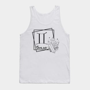 Gemini Zodiac Sign Floral Crystal Design Tank Top